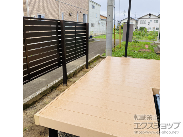 新潟県長岡市ののフェンス・柵 シンプレオフェンスSY1F型 横スリット 上段のみ設置 自立建て用 施工例