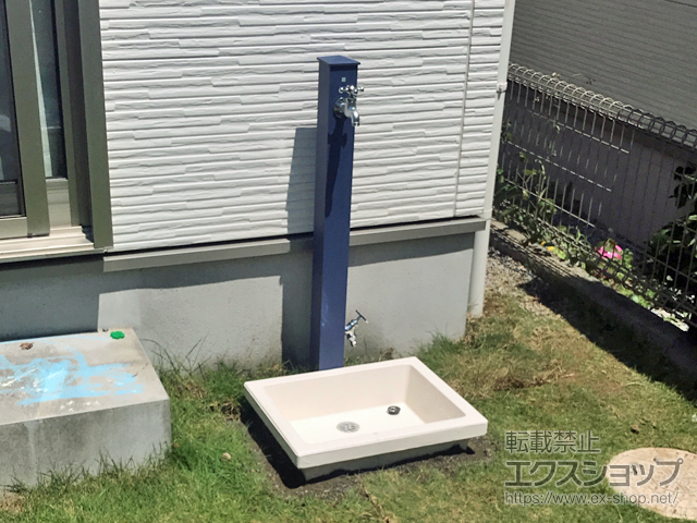 千葉県松戸市のの立水栓・ガーデンシンク カラーアルミ立水栓 補助蛇口仕様 施工例