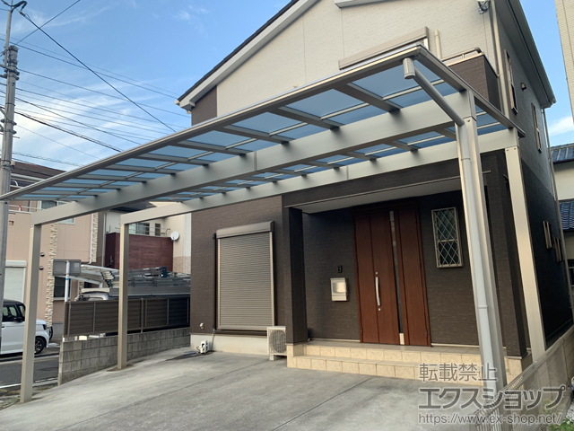 福岡県北九州市ののカーポート エフルージュ ツイン FIRST 積雪〜20cm対応/梁延長（8ｍ×2） 施工例