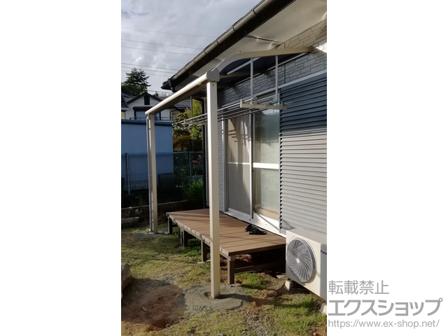 山梨県北杜市ののテラス屋根 ソラリア R型 テラスタイプ 単体 積雪〜20cm対応 施工例