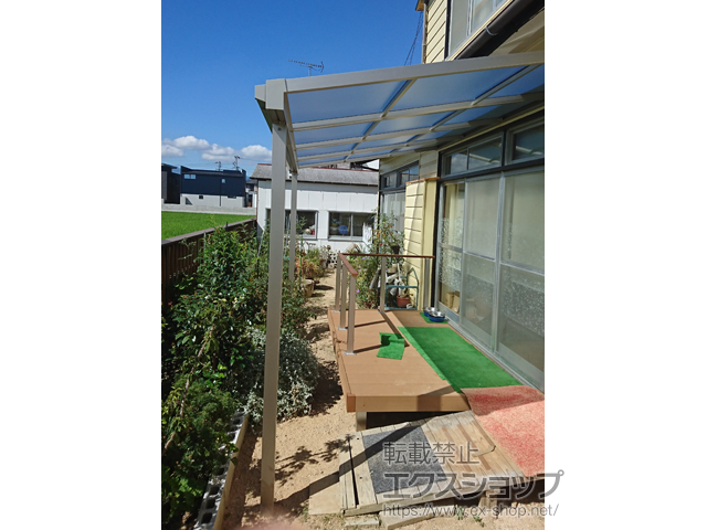 愛媛県今治市ののテラス屋根 ソラリア F型 テラスタイプ 単体 積雪〜20cm対応 施工例