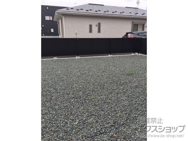 岩手県滝沢市ののフェンス・柵 ミエーネフェンス 目隠しルーバータイプ 自由柱施工 施工例
