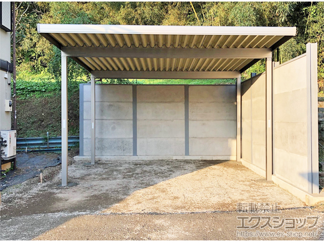 神奈川県相模原市ののカーポート カーポートSW 2台用 角柱4本柱 積雪〜50cm対応 施工例
