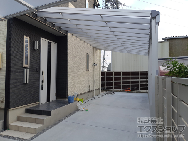 愛知県愛西市ののテラス屋根 ソラリア F型 ビッグサイズ 連棟 積雪〜20cm対応 施工例