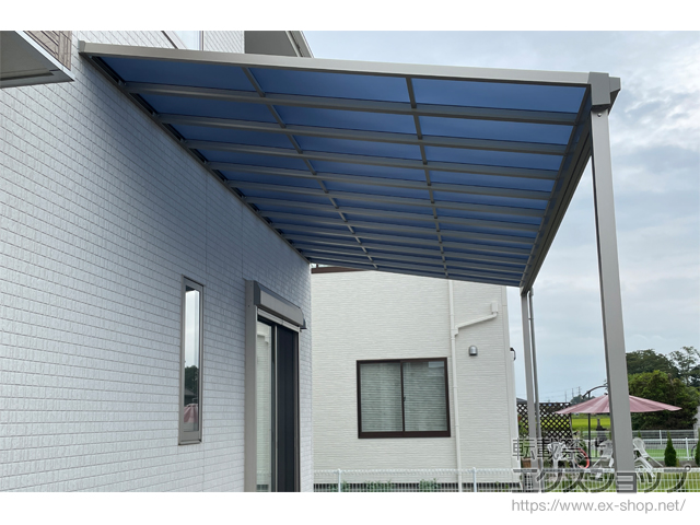 埼玉県羽生市ののテラス屋根 ソラリア F型 テラスタイプ 単体 積雪〜20cm対応 施工例