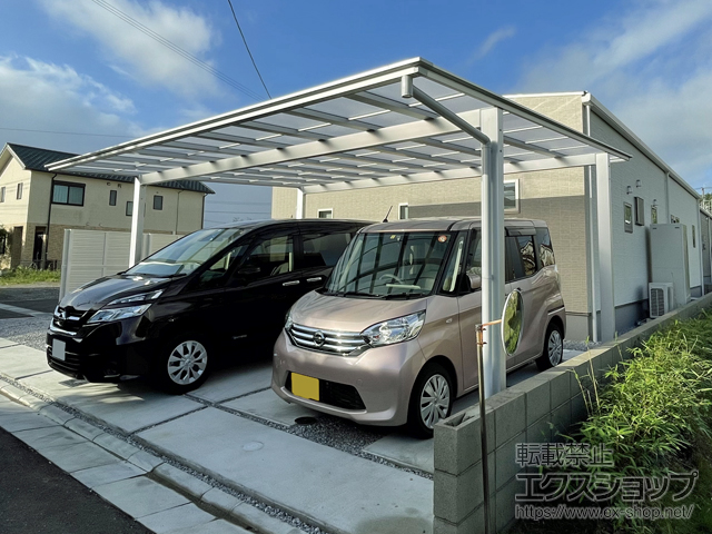 宮崎県宮崎市ののカーポート ソリッドポート ワイド 積雪〜20cm対応 施工例