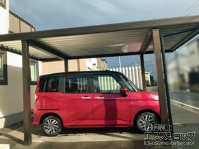 北海道恵庭市ののカーポート ジーポートneo 積雪100cmAタイプ 角柱4本柱 施工例