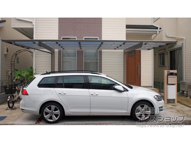 東京都日野市ののカーポート フーゴF (フラットスタイル)逆勾配 1台用 積雪〜20cm対応 施工例