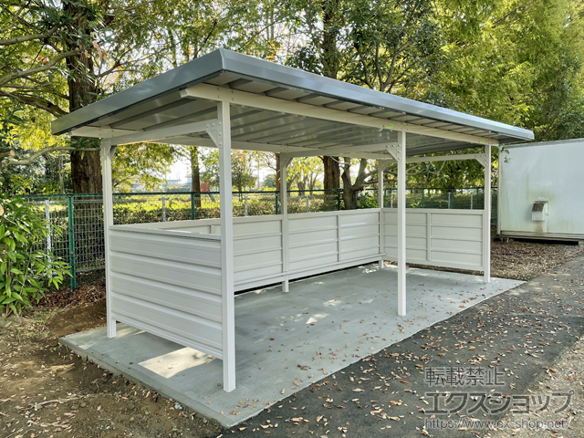 埼玉県加須市ののサイクルポート・駐輪場 ヨド自転車置場 YOKCタイプ 連棟 一般地用 施工例