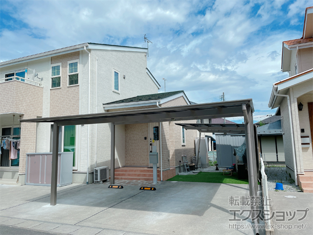 福島県郡山市ののカーポート 【2】ソリッドポート ワイド 積雪〜20cm対応 施工例