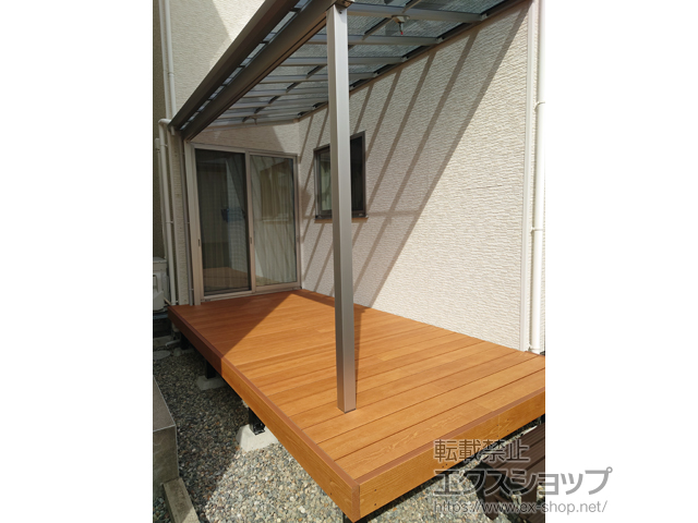 石川県金沢市ののウッドデッキ 彩木 あやぎ ハイブリットガーデンデッキ 幕板勝ち仕様 施工例