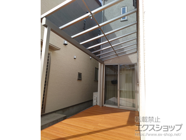 石川県金沢市ののテラス屋根 ソラリア F型 1500 テラスタイプ 単体　積雪〜50cm対応 施工例