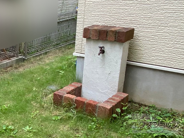 埼玉県さいたま市のの立水栓・ガーデンシンク エーゲ SC-AG-IV ガーデンパン トレビ フラット 施工例