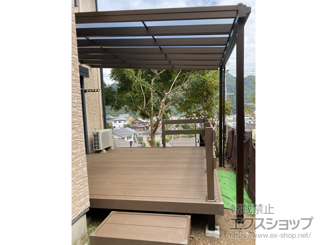 長崎県長崎市ののテラス屋根 ソラリア F型 ビッグサイズ 単体 積雪〜20cm対応 施工例