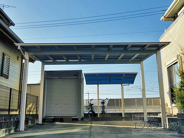 福岡県大牟田市ののカーポート ソリッドポート ワイド 積雪〜20cm対応 施工例