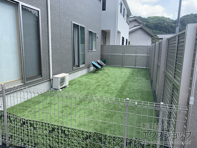 広島県福山市ののフェンス・柵 イーネットフェンス 3F型　自由柱施工 施工例