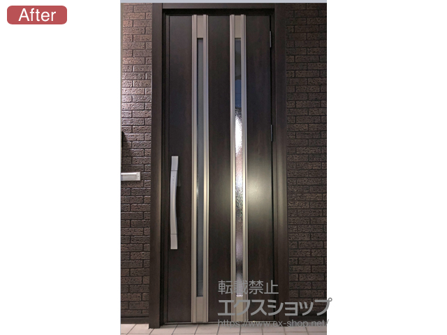 青森県黒石市のLIXIL リクシル（トステム）の玄関ドア リシェント玄関ドア3 断熱K2仕様 片開き仕様(ランマ無)R M24型 ※カザスプラス 施工例