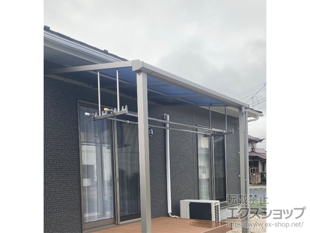 茨城県水戸市ののテラス屋根、ウッドデッキ プレシオステラスII F型 テラスタイプ 単体 積雪〜20cm対応 施工例