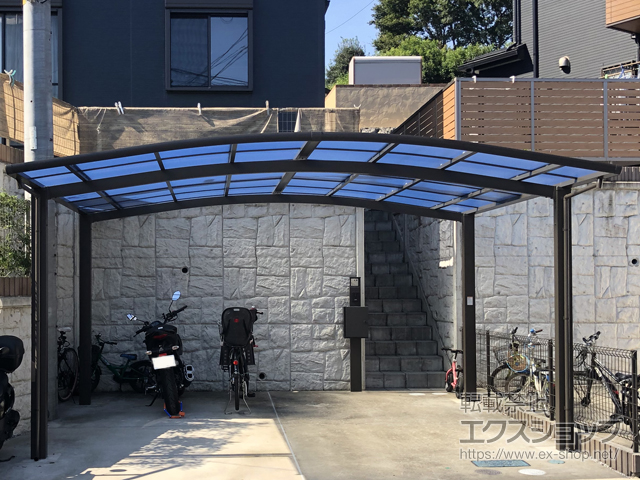 神奈川県横浜市ののカーポート ネスカR ワイド 積雪〜20cm対応 台風補償付 施工例