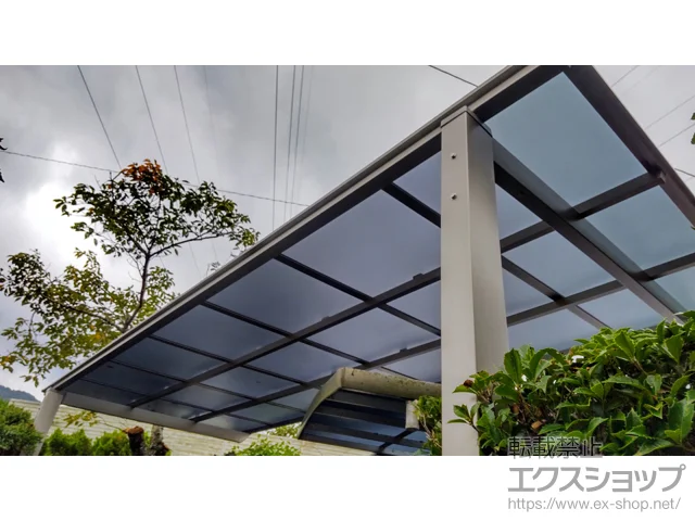 広島県広島市のLIXIL(リクシル)のサイクルポート・自転車置き場 ネスカFミニ (フラットスタイル) 積雪〜20cm対応 施工例