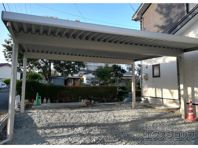 岩手県奥州市ののカーポート ジーポートneo 積雪100cmAタイプ 2台用 角柱4本柱 施工例