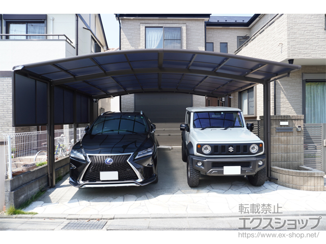 神奈川県相模原市ののカーポート ネスカR (ラウンドスタイル) ワイド 積雪〜20cm対応 施工例
