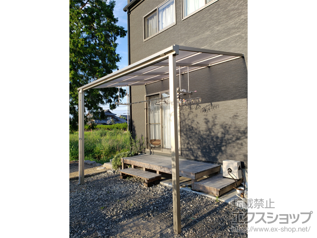 愛媛県松山市ののテラス屋根 ソラリア F型 テラスタイプ 単体 積雪〜20cm対応 施工例