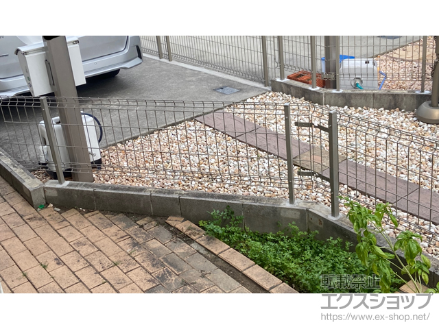 埼玉県北葛飾郡松伏町ののフェンス・柵 イーネットフェンス 3F型・自由柱施工 施工例