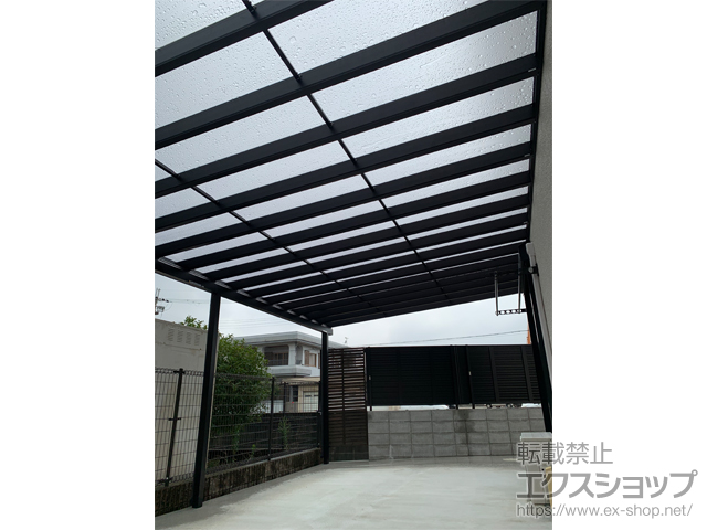 兵庫県加古川市ののテラス屋根 ソラリア F型 ビッグサイズ 連棟 積雪〜20cm対応 施工例
