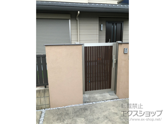 神奈川県相模原市のの門扉 ルシアス門扉S03型 たて格子 片開き 複合カラー 施工例