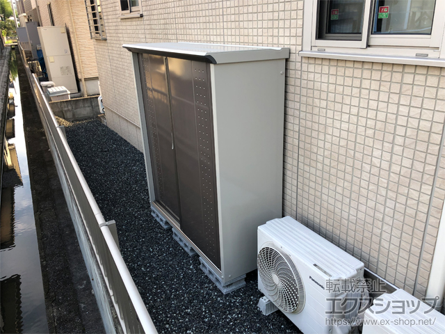 岡山県総社市のの物置・屋外倉庫 グランプレステージジャンプ 1488×530×1600 GP-155B-T-CB 施工例