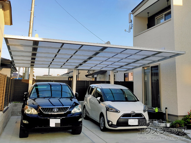 宮城県登米市ののカーポート ダブルフェース 積雪〜20cm対応 施工例