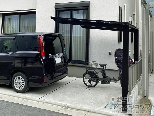 東京都足立区のLIXIL(リクシル)のサイクルポート・自転車置き場 ネスカFミニ (フラットスタイル) 積雪～20cm対応 施工例