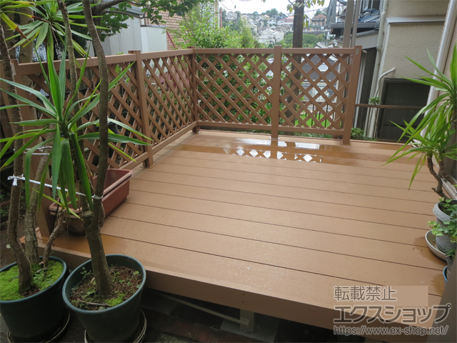 神奈川県川崎市ののウッドデッキ リウッドデッキ 200+リウッドステップ5型　Sタイプ 施工例