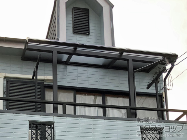 大阪府交野市ののバルコニー・ベランダ屋根 プレシオステラスII R型 屋根タイプ 単体 積雪〜20cm対応 施工例