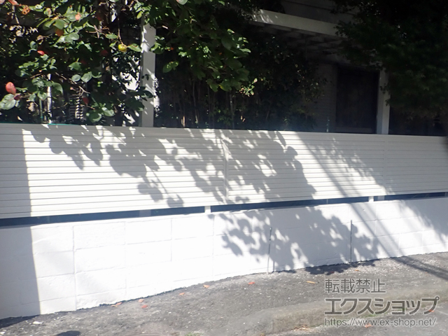 神奈川県逗子市ののフェンス・柵 ミエーネフェンス 目隠しルーバータイプ 自由柱施工 施工例