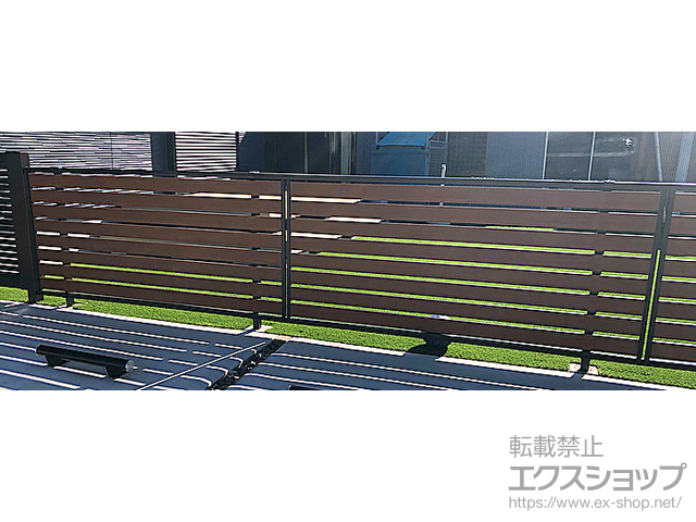 愛知県知多郡東浦町ののフェンス・柵 モクアルフェンス 横板タイプ　自由柱施工 施工例