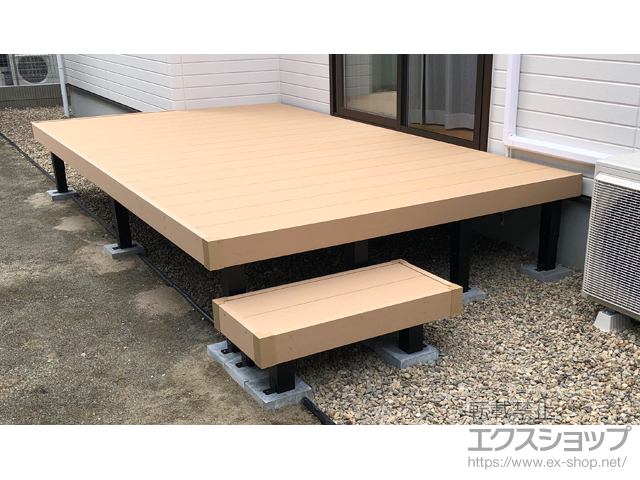 宮城県宮城郡利府町ののウッドデッキ リウッドデッキ 200+独立式リウッドステップ2型 施工例