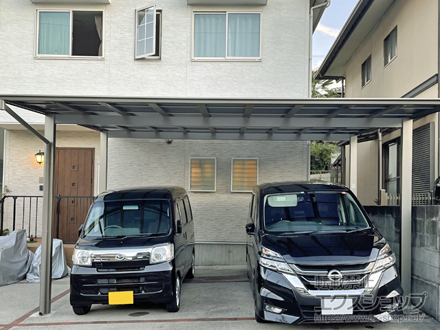 広島県広島市ののカーポート ネスカF (フラットスタイル) ワイド 積雪〜20cm対応 施工例