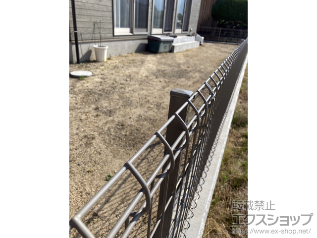 広島県福山市ののフェンス・柵 イーネットフェンス 3F型・自由柱施工 施工例