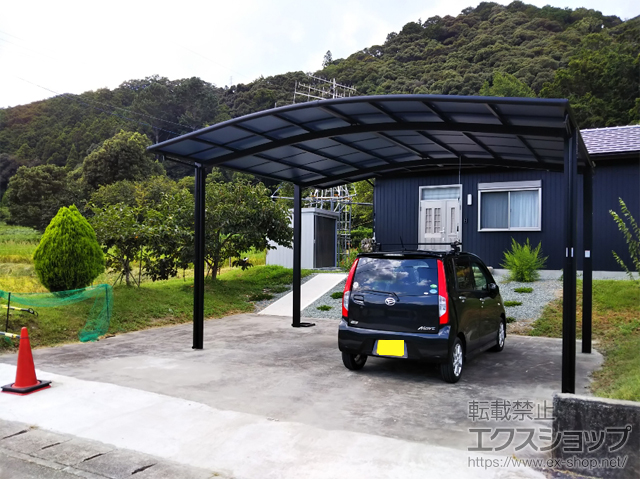 三重県多気郡大台町ののカーポート ネスカR (ラウンドスタイル) ワイド 積雪〜20cm対応 施工例