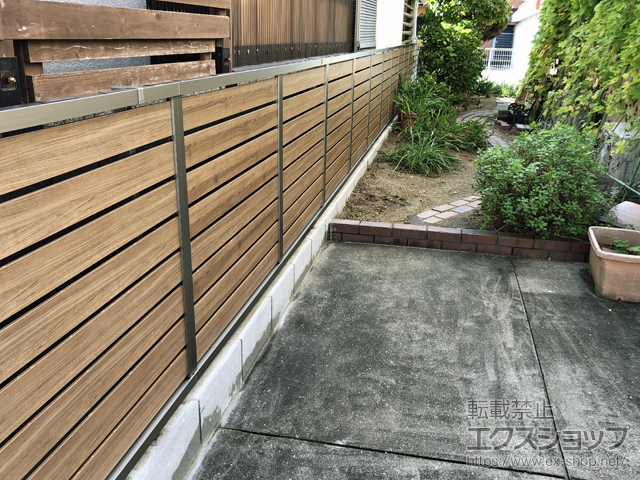 大阪府池田市ののフェンス・柵 モクハイフェンス フリーポールタイプ 施工例