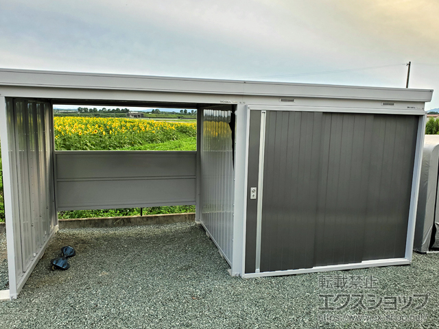 三重県鈴鹿市のの物置・屋外倉庫 ネクスタウィズ 一般型 4420×2210×2075 右扉タイプ NXN-48SK・48S-PG 施工例
