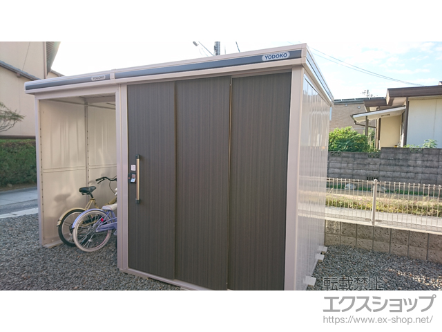 岡山県岡山市のの物置・屋外倉庫 エルモコンビ 一般型 3377×1863×2119 LMD-1818+LKD1518 施工例