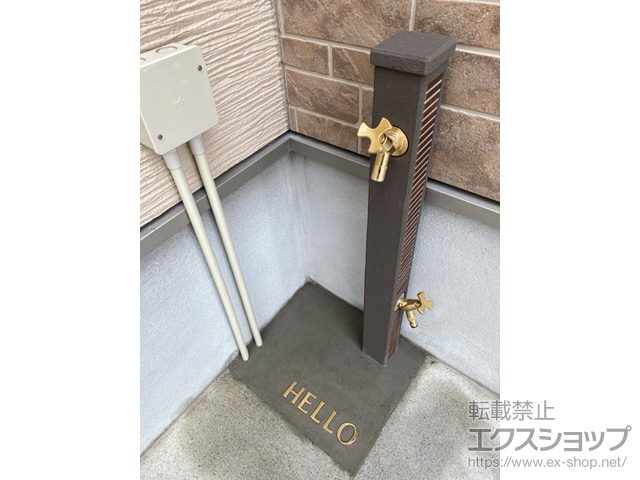 奈良県香芝市のの立水栓・ガーデンシンク ファミエンテスマート 2口 左右仕様 施工例
