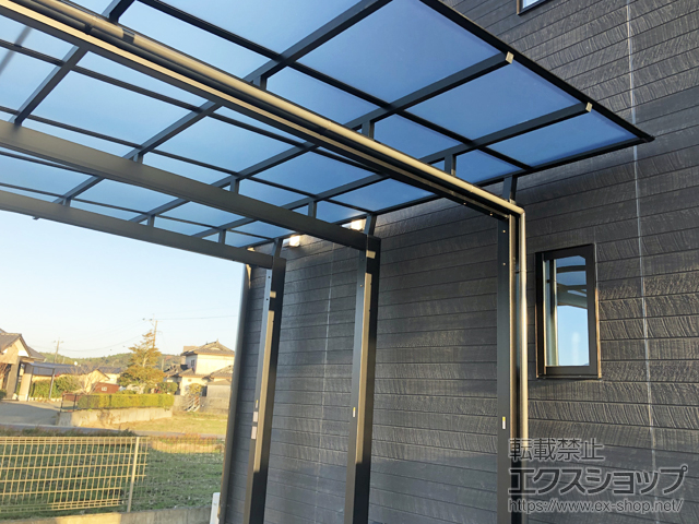 熊本県人吉市ののカーポート ニューマイリッシュ 逆勾配 前下がり 積雪〜20cm対応 施工例