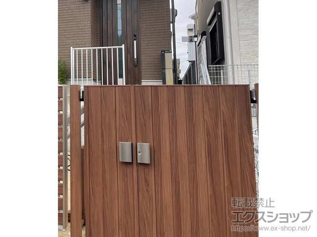 神奈川県横浜市のの門扉 開き門扉AA TM1型 親子開き 柱使用 マテリアルカラー 施工例