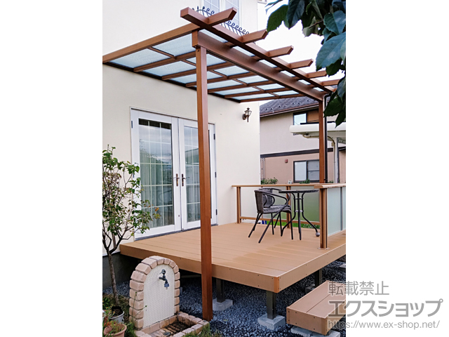 山梨県甲府市ののテラス屋根 サザンテラス (パーゴラ仕様) 積雪50cm対応 テラスタイプ 単体　積雪〜50cm対応 施工例