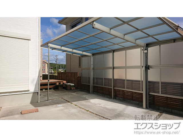 兵庫県淡路市ののカーポート エフルージュグラン　積雪〜20cm対応 マテリアルカラー＋サイドパネル 施工例