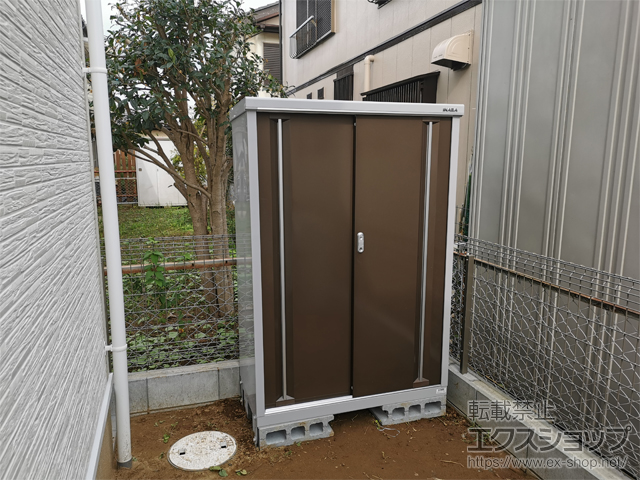 千葉県千葉市のの物置・屋外倉庫 シンプリー 一般型 1100×515×1603 MJX-115D-P-TB 施工例